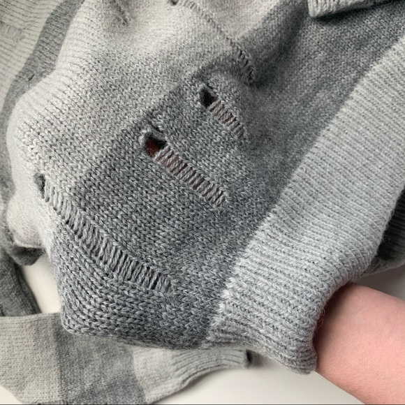 IRO Stys Distressed Wool Striped Sweater Gray - Picture 6 of 6